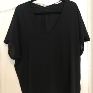 Black Silk v neck